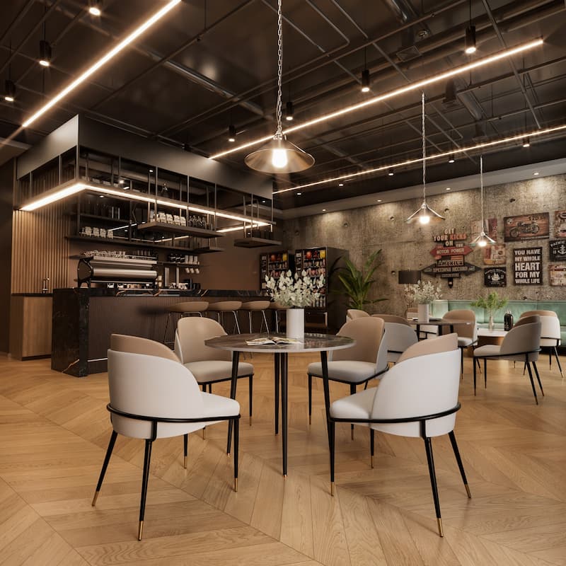 Set of 2 Kitchen Leather Two Toned Leisure Upholstered Seat Dining Room Chairs with Metal Legs