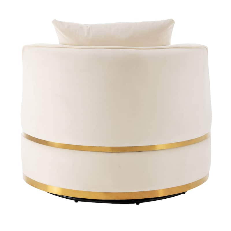 360 Degree Swivel Accent Chair Velvet Modern Upholstered Barrel Chair Over-Sized Soft Chair