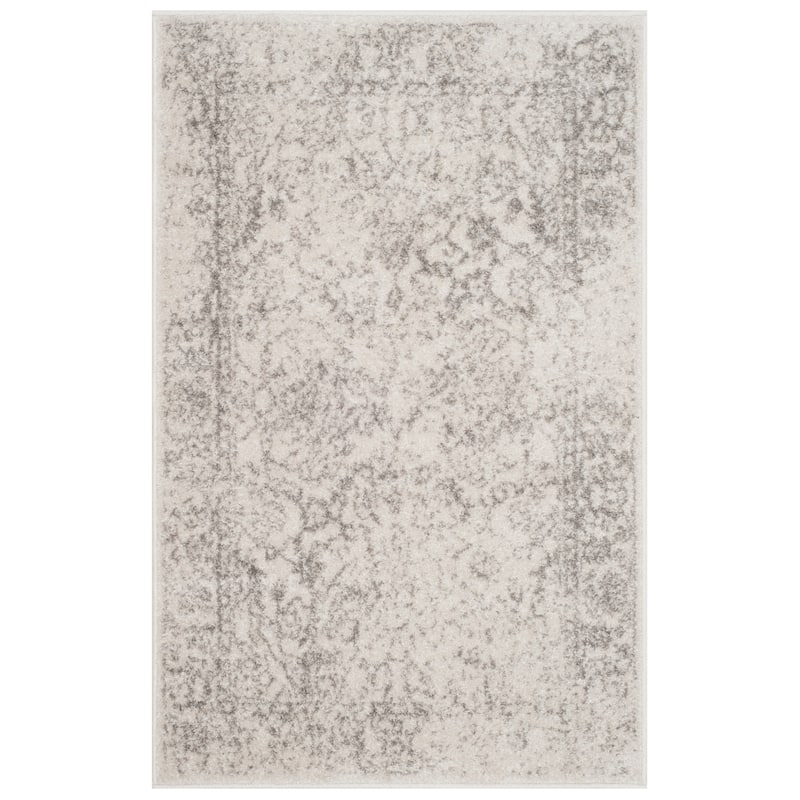 SAFAVIEH Adirondack Riin Rustic Shabby Chic Distressed Rug - 2' x 3' - Ivory/Silver
