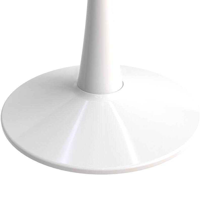 Bristol 35" Round Dining Table for 4 with Glass Top and Iron Pedestal Base for Kitchen and Dining Room