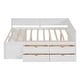 preview thumbnail 5 of 9, Full Captain Bed Daybed Frame Platform Bed Mattress Foundation with L-Shaped Guardrail 4 Drawers and Shelves - White