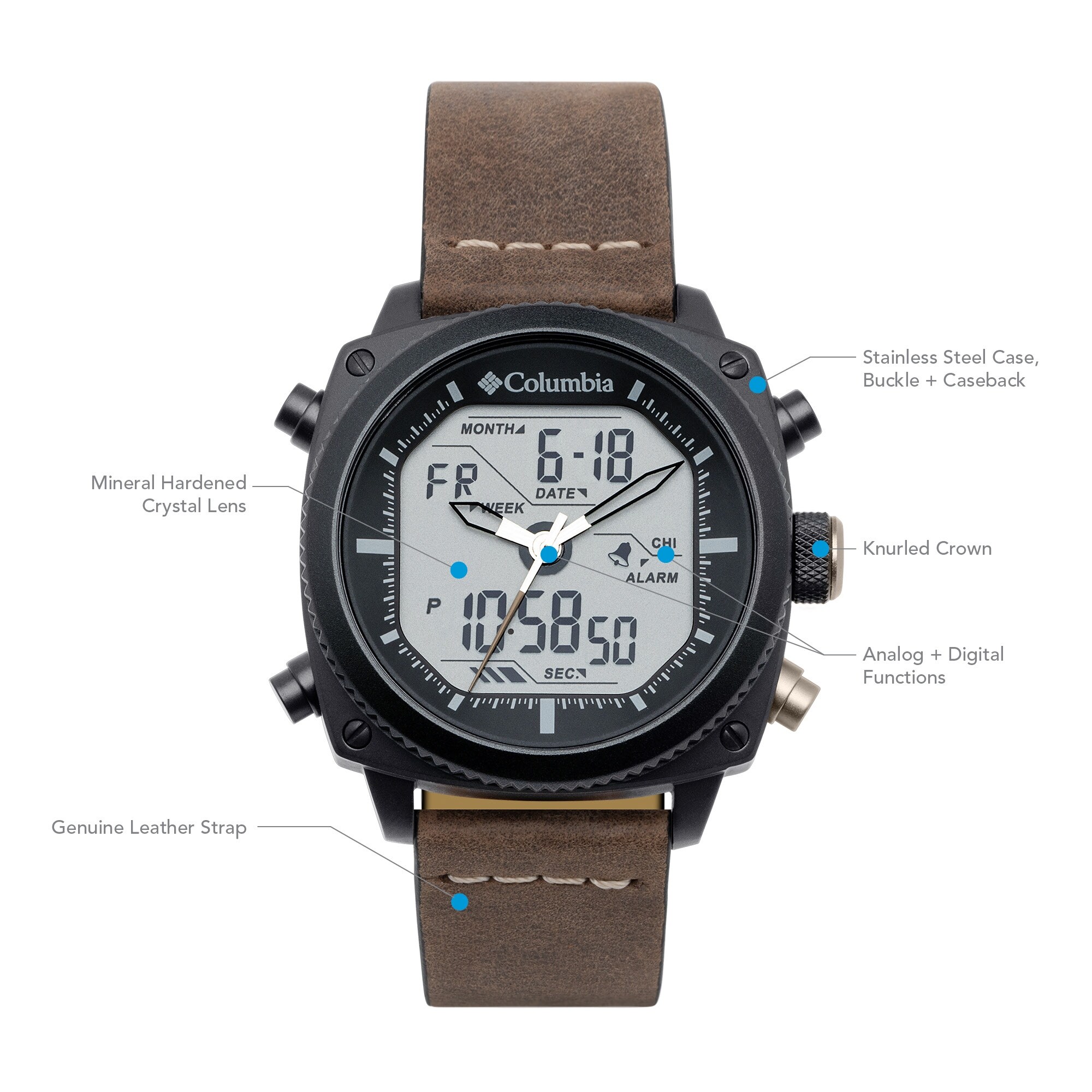 digital watch leather strap