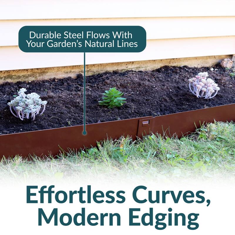 Sunnydaze Set of 5 Steel Metal Landscape Edging Border