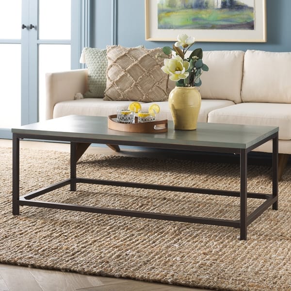 slide 2 of 9, SAFAVIEH Alec Ash Grey Coffee Table - 48" x 24" x 17.7"