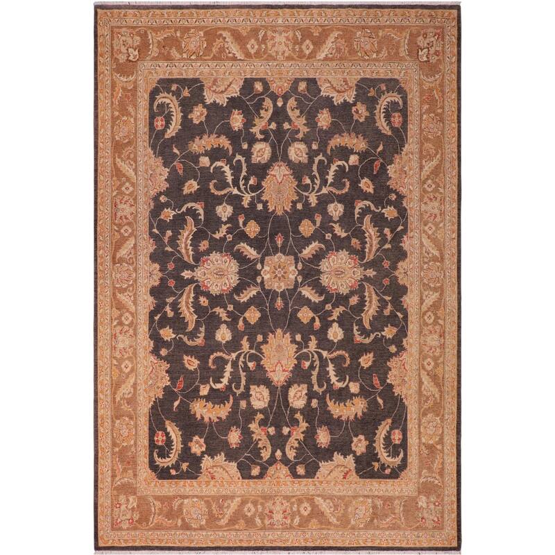 Shabby Chic Ziegler Cyndy Charcoal/ Light Brown Wool Rug - 8'3'' x 9'6''