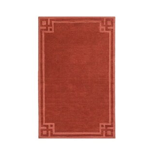 3.5’ x 5.5' Simple Elegance Terra Cotta Red Hand Loomed Wool Area Throw ...