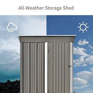 Lockable Metal Garden Shed Steel Storage House with 4 Built-in Vents ...