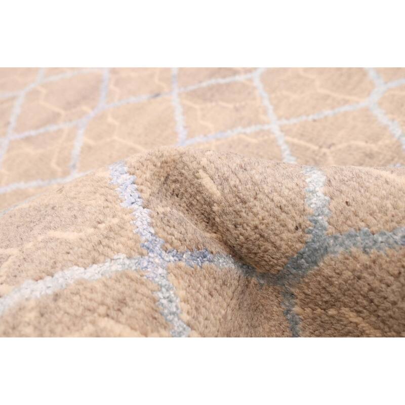 ECARPETGALLERY Hand-knotted Tangier Taupe Silk, Wool Rug - 5'3 x 7'11