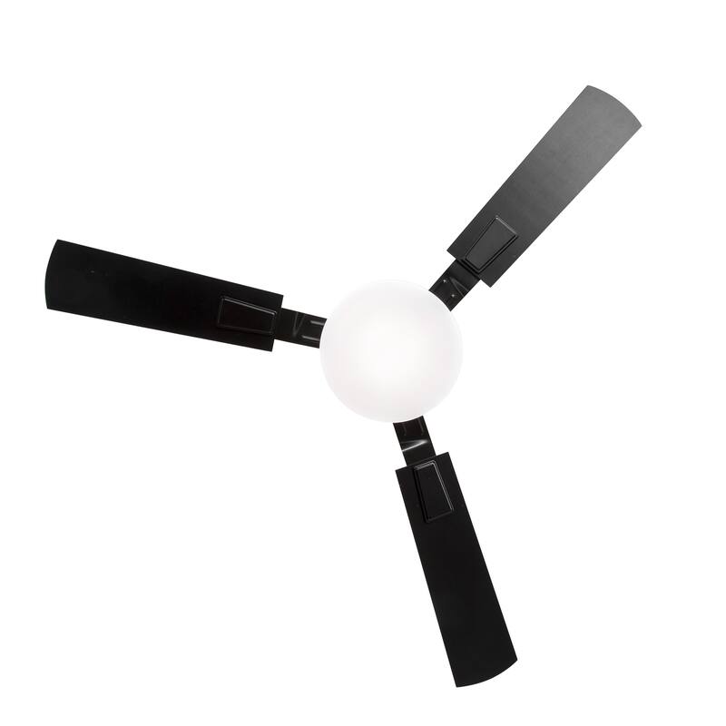 48"/52"/60"/72" Modern Black LED Ceiling Fan with Light Remote (3/5/6/8/12 Reversible Blades)