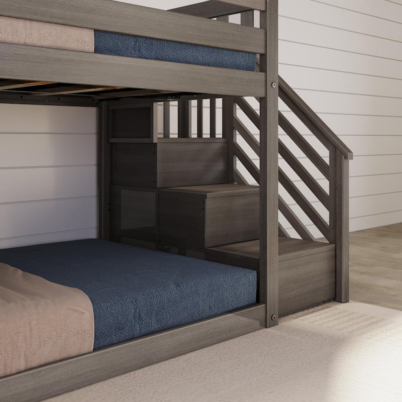Max and Lily Classic Low Bunk with Stairs and Easy Slide