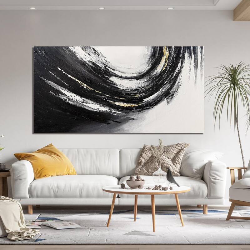 Abstract Art Work Black and Gold Wall Art