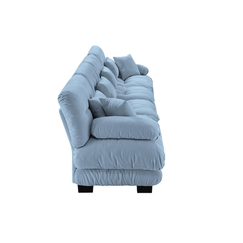 173.2" Chenille with Bolster Armrests, High-Resilience Sponge Cushions