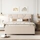 preview thumbnail 2 of 8, Full Upholstered Platform Bed with Trundle and 2 Drawers, Solid Wood Bedframe w/Brick Pattern Headboard, Save Space Design