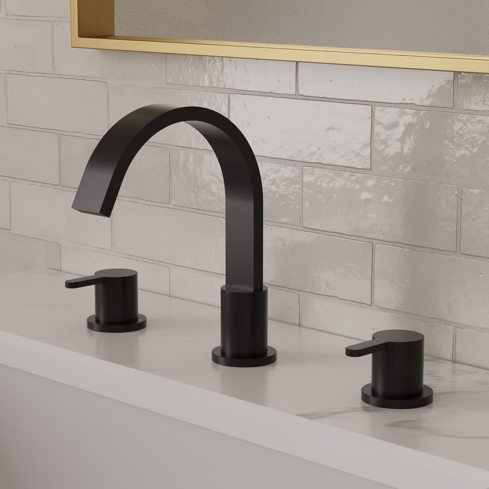 GRANDJOY 3-Hole Widespread Sink Faucet Stainless Steel Waterfall Bathroom Faucet