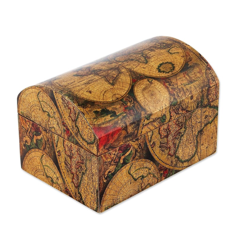 Novica Handmade Old World Decoupage Decorative Box