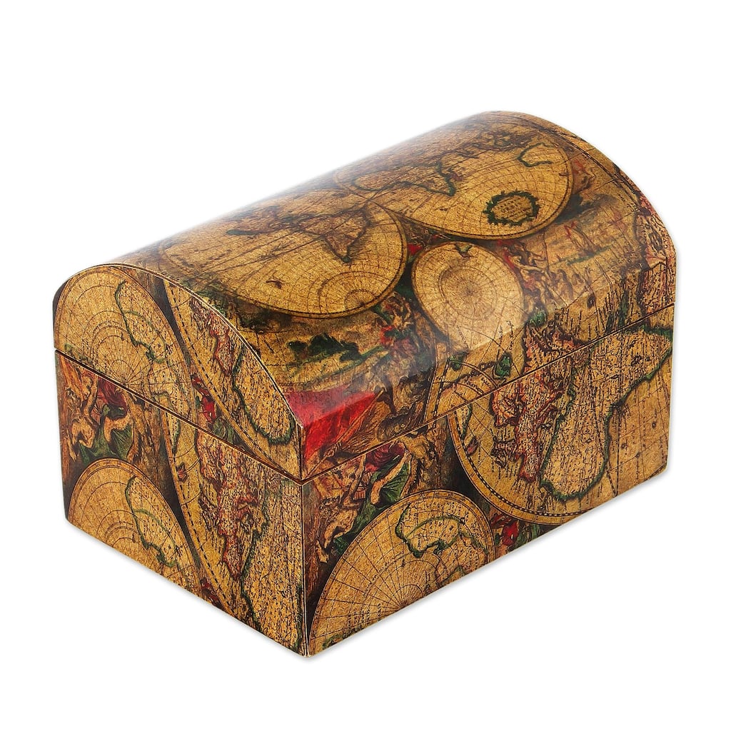Novica Handmade Old World Decoupage Decorative Box