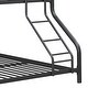 preview thumbnail 7 of 8, Black Full over Twin over Full Metal Triple Bunk Bed with Ladder