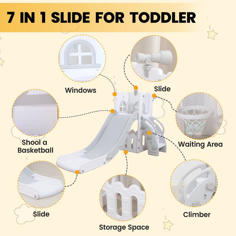 Toddler Kids Slide Swing Outdoor and Indoor Play set