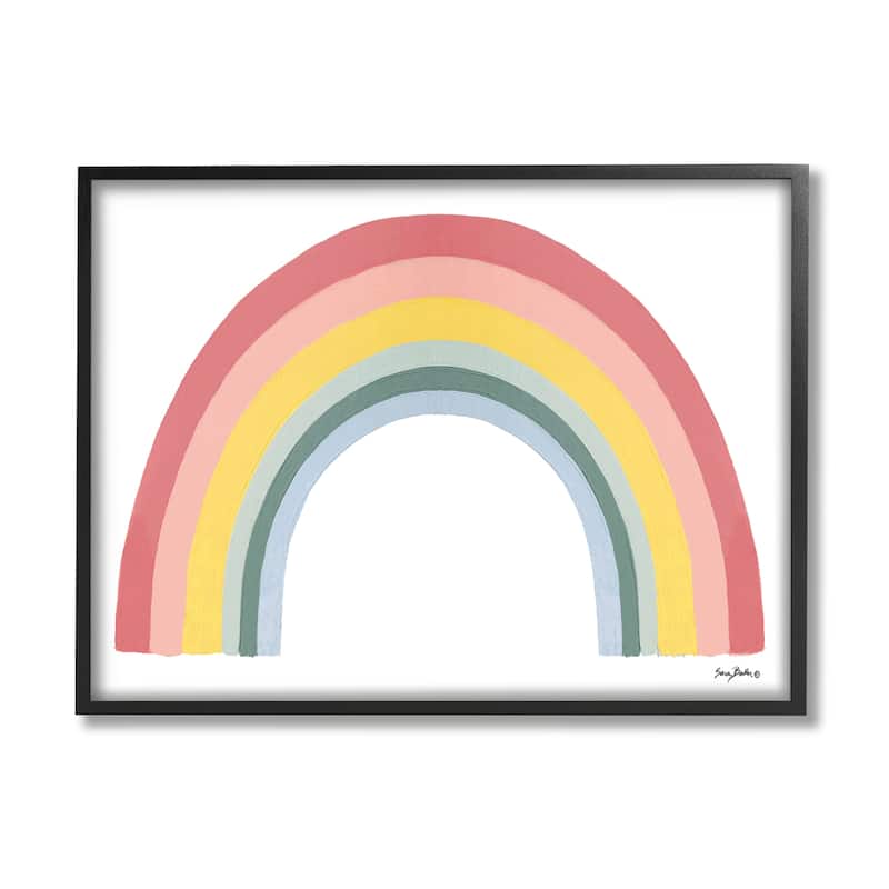 Stupell Casual Arched Rainbow Design Mixed Stripes Painting Framed Wall Art, Design by Sara Baker - Multi