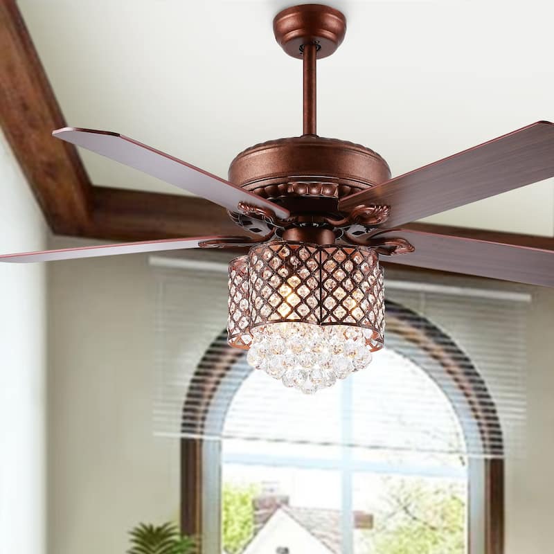 SAFAVIEH Lighting Crinela 42-inch Led Ceiling Light Fan (with Remote) - 42" W x 42" L x 14" H