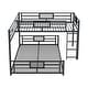 preview thumbnail 28 of 28, Twin over Full Size Metal Bunk Bed Frame with Iron Mesh Decor, L-Shaped Loft Bed with Underneath Platform Bed