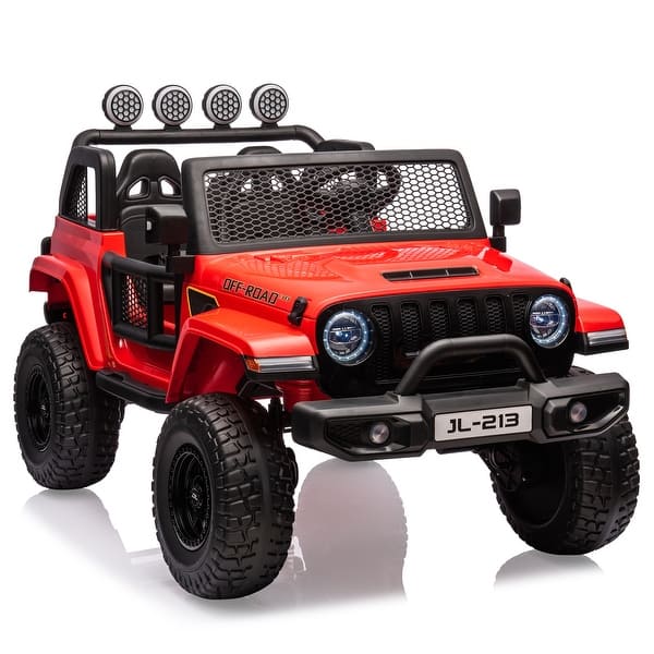 slide 2 of 28, 24V 2 Seater Kids Ride On Truck Electric Vehicle for Toddlers Switchable 2WD/4WD Red