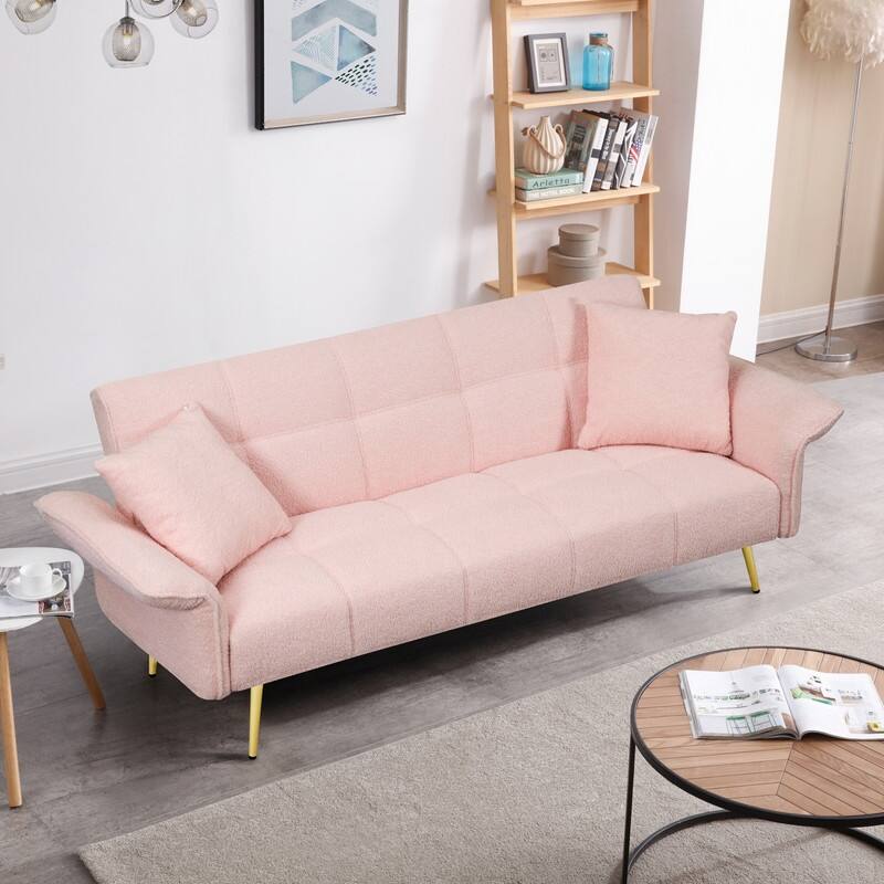 70 "Teddy Velvet Sofa Bed With Adjustable Armrests