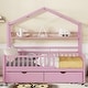 preview thumbnail 12 of 76, Wood House Bed Frame, Wooden Platform Daybed with Storage Shelf, for Teens Boys Girls Bedroom Dorm