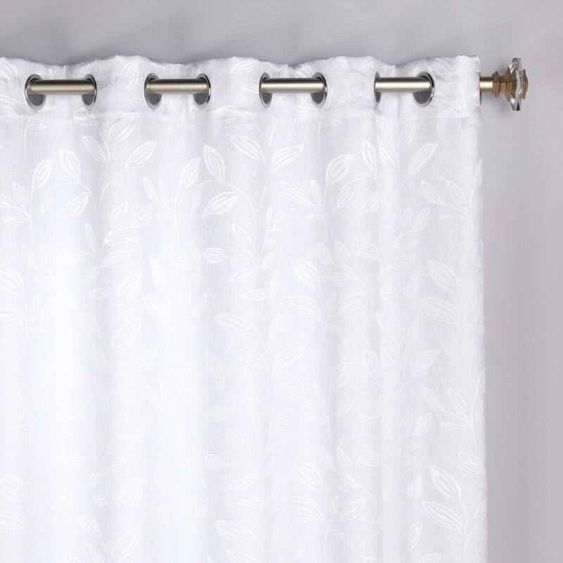 Superior Leaves Machine Washable Room Darkening Grommet With Ties Blackout Curtains, Set of 2