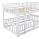 preview thumbnail 9 of 10, Twin Over Twin Low Bunk Bed with Slide, with Fence and Ladder for Toddler Kids Teens