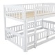 preview thumbnail 7 of 7, Twin Over Twin Versatile Low Bunk Bed with Slidewith Fence & Ladder for Toddler Kids Teens,Sturdy and Durable Frame,White