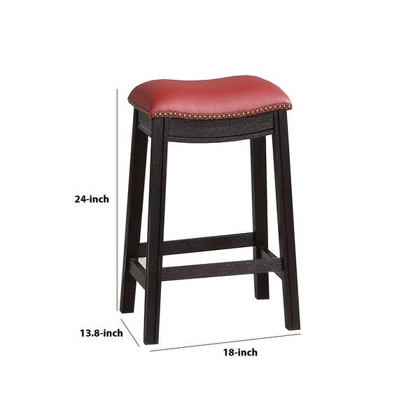 24 Inch Padded Counter Stool with Nailhead Trim, Set of 2 ...