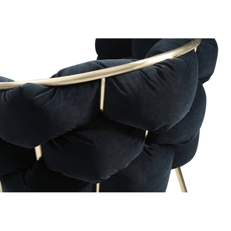 Modrest Debra Modern Black Velvet/Brushed Brass Dining Chair