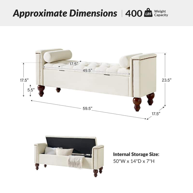 Poncio Storage solid wood legs Bench by HULALA HOME