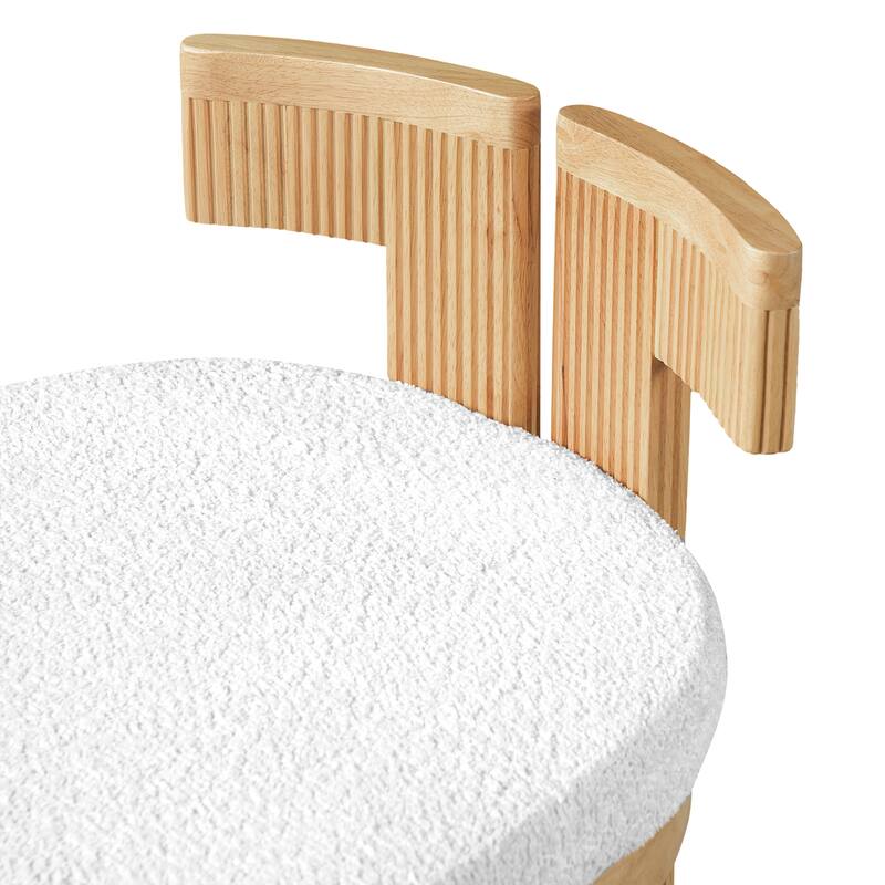 Christopher Knight Home - Modern 20.67" Boucle Upholstered Dining Chairs Set, Ergonomic Contoured Seat & Solid Wood Legs