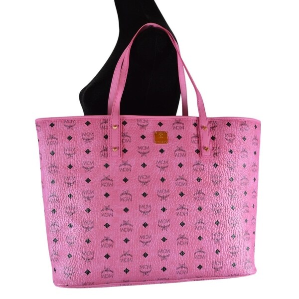mcm large pink tote