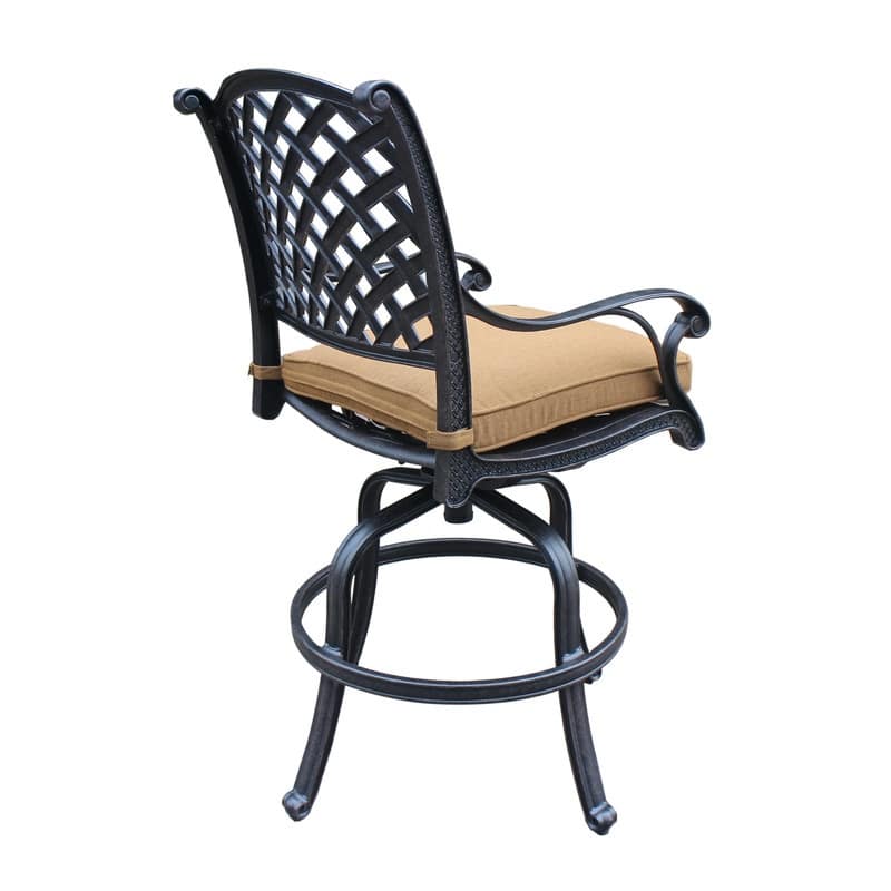 Ventura Cast Aluminum Bar Stool with Cushion (Set of 2)