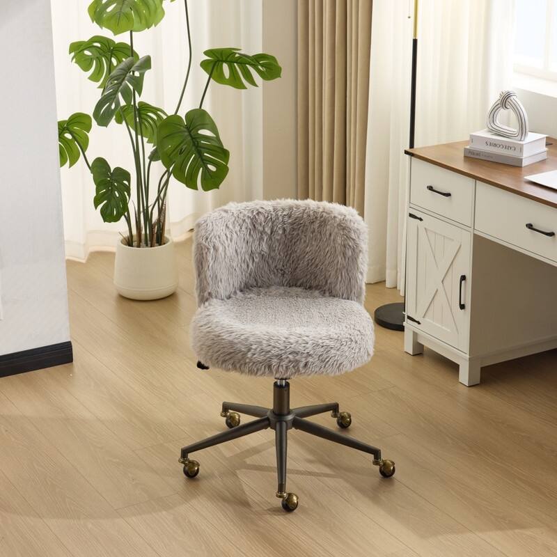 Plush Velvet Swivel Chair Antique Bronze Base With Wheels