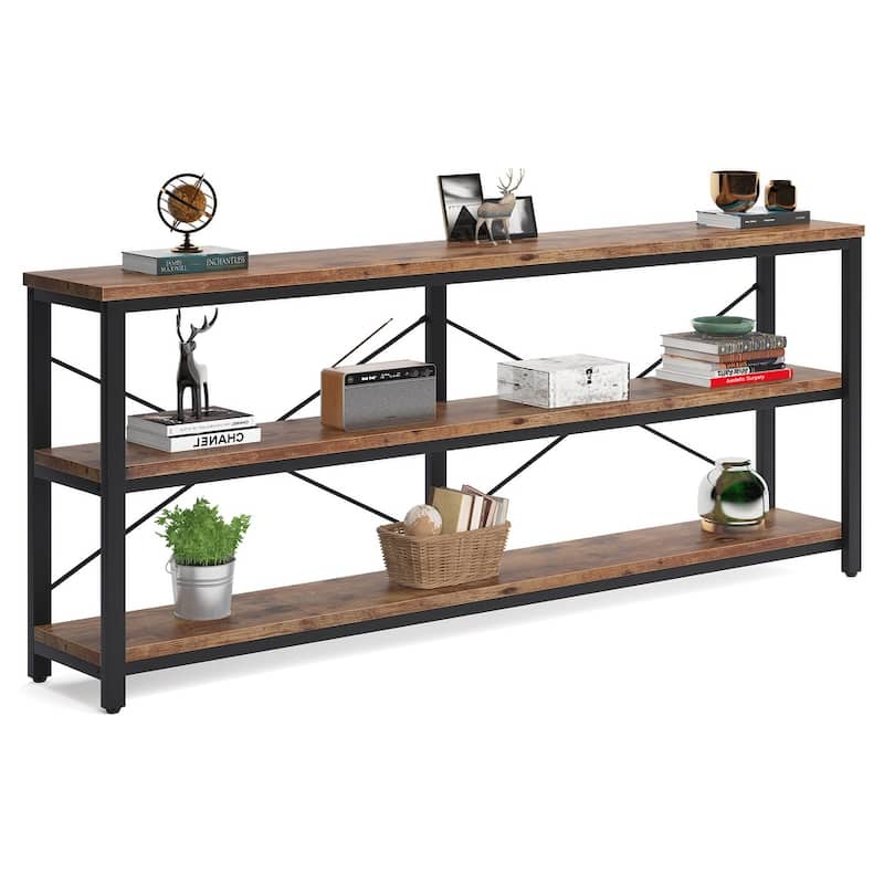 Extra Long Sofa Console Table with Storage for Entryway