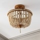 preview thumbnail 25 of 31, Georgian Wood Beaded/Metal LED Flush Mount, by JONATHAN Y