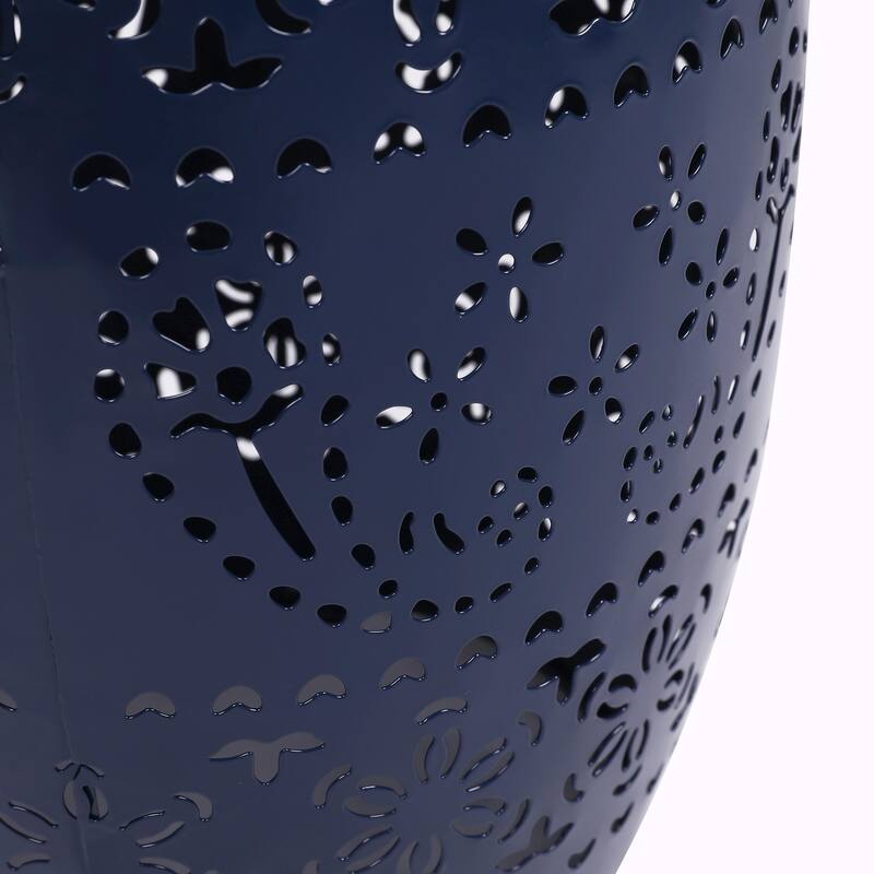 Solar-Powered Side Table with Light - Modern Iron Design, Garden & Patio Accent