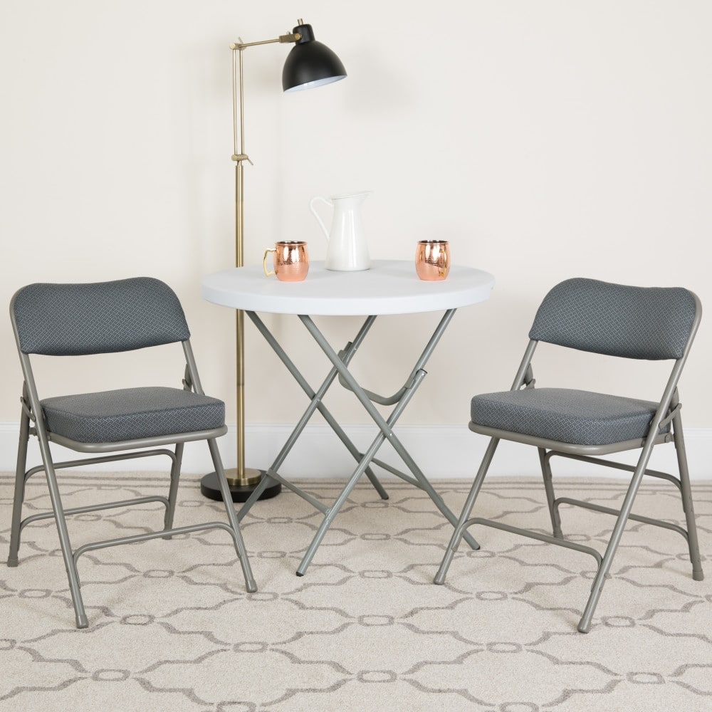 Set of 4 HERCULES Series Metal Folding Chairs with Padded Seats