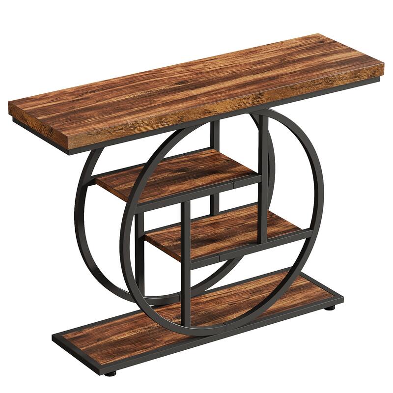 41.3" Industrial Console Table,Rustic Brown