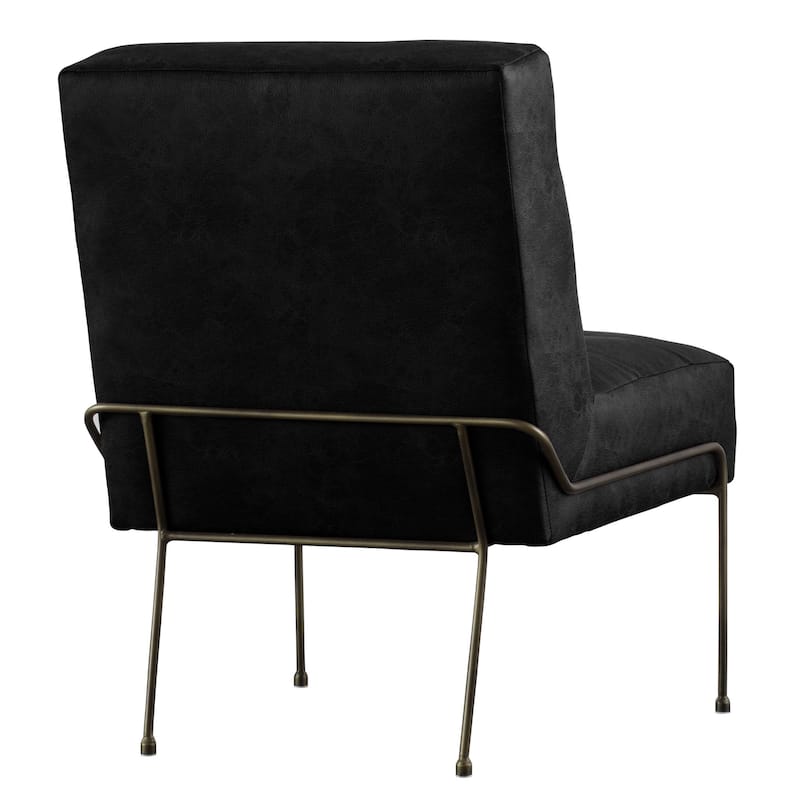 Quebec Modern Leather Lounge Chair with Gold Tone Base