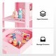 preview thumbnail 14 of 14, Kids Vanity Table And Chair Set, 2 In 1 Girls Vanity Storage Cabinet W/Tri-Folding Mirror - N/A