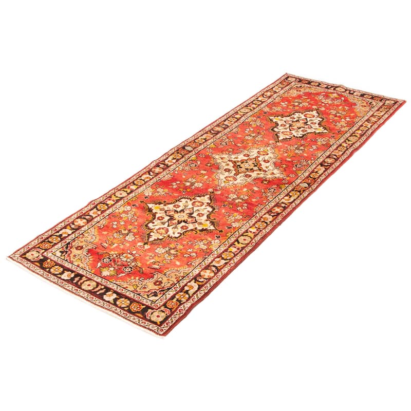 ECARPETGALLERY Hand-knotted Andelz Red Wool Rug - 3'4 x 9'11