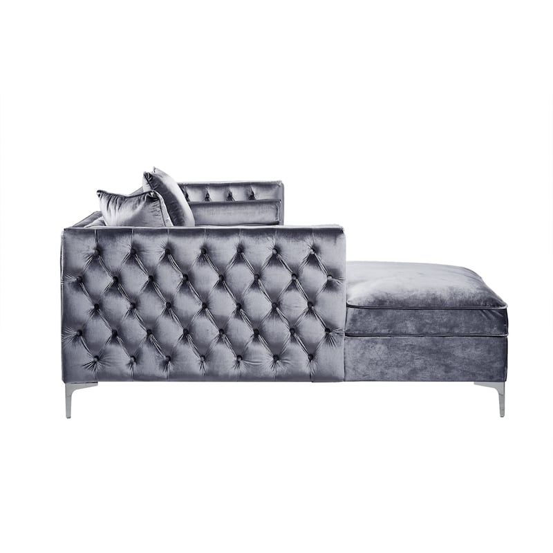 Dante Velvet Chaise Sectional Sofa
