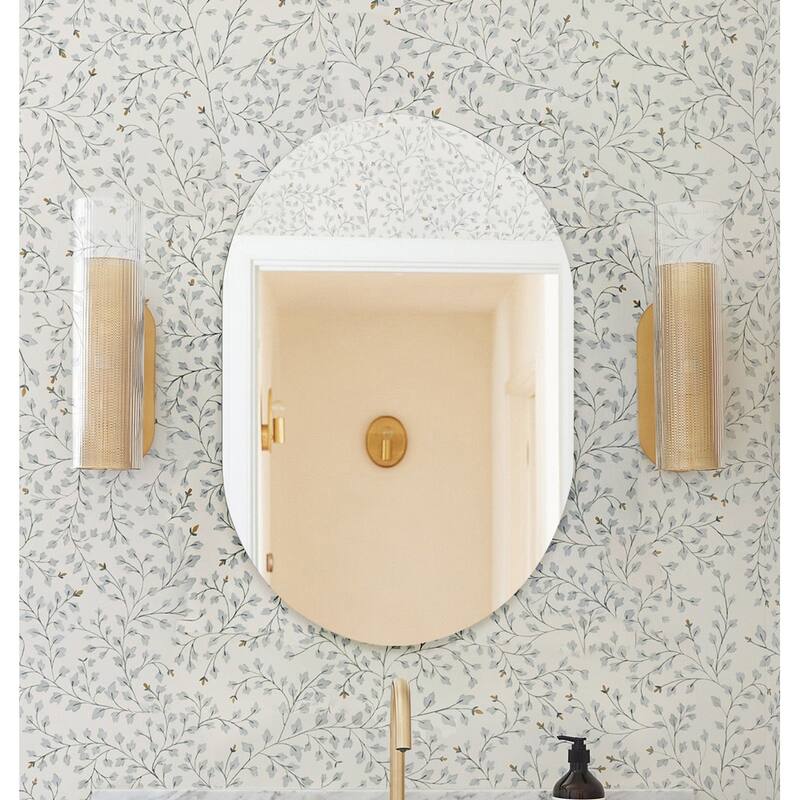 Khristy Mini 22 in. W x 28 in. H Pill Polished Frameless Bathroom Vanity Mirror - 22" x 28"