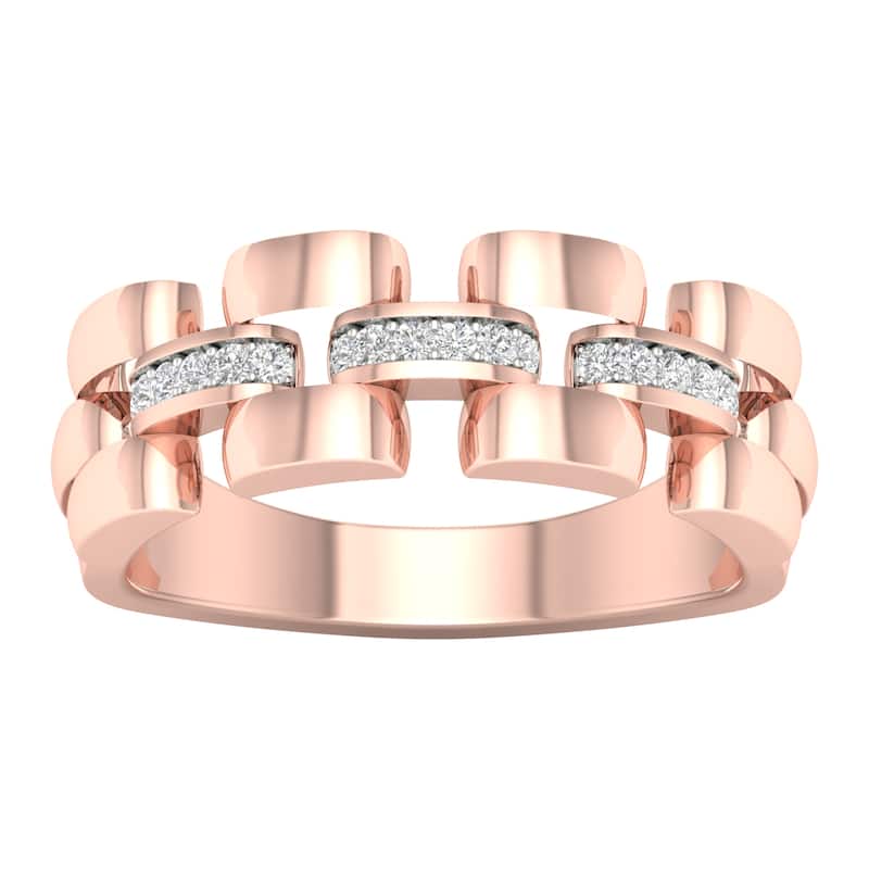 1/6ct TDW Diamond Wedding Band in 10K Gold for Men - 11 - Rose