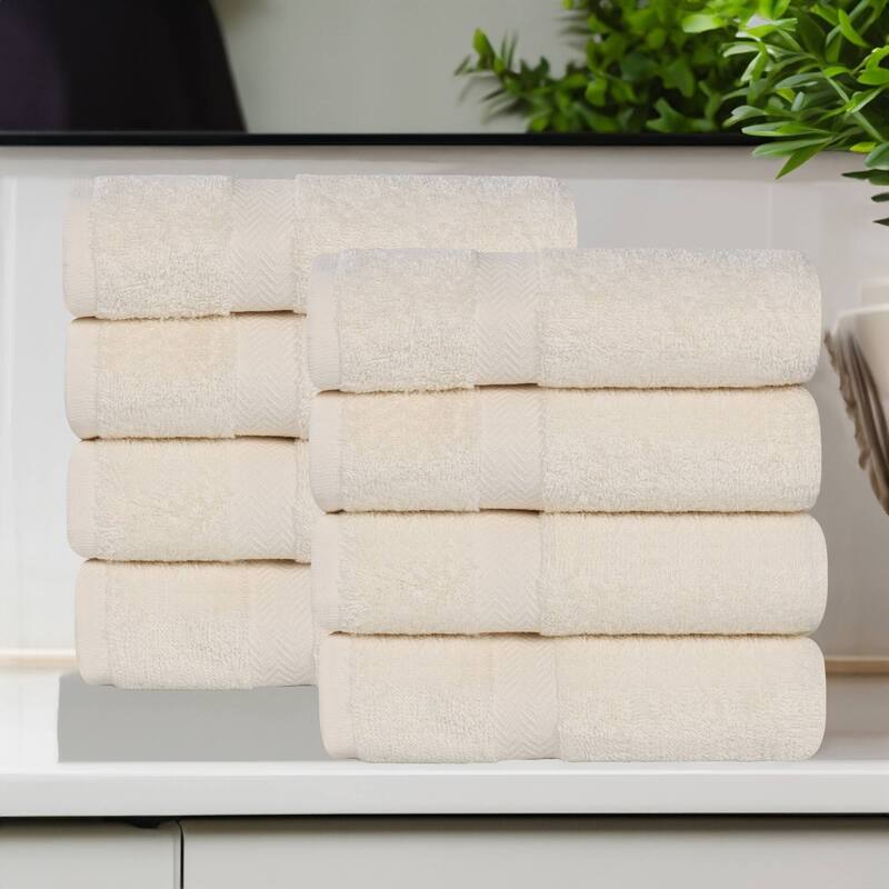 Superior Franklin Cotton Lightweight Hand Towel Set of 8 - Ivory